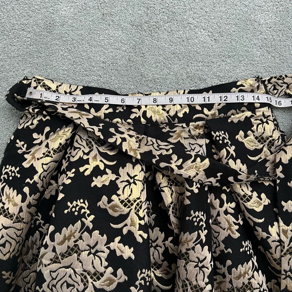 QED LONDON Floral Brocade High Low Skirt / Black/ Gold size US Medium - Picture 10 of 14